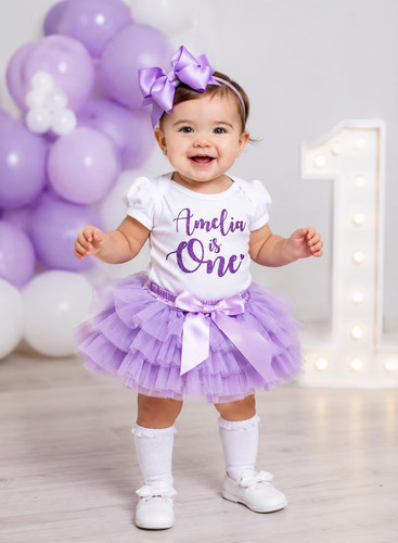 Personalised lilac tutu 1st - lilac,