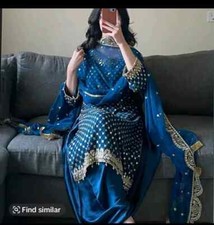 Farshi Salwar Suit Pakistani Party Wear Punjabi Embroidered Salwar Kameez 3 Pc