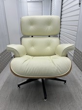 Eames Style Cream Leather