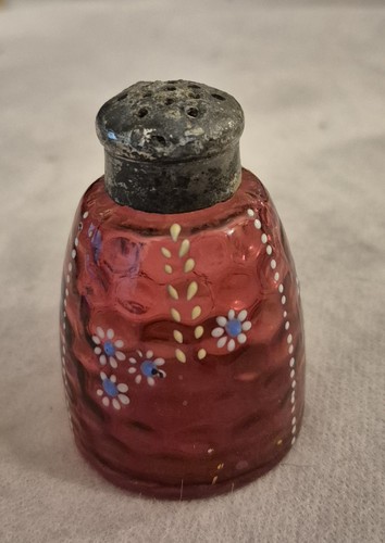 Victorian cranberry glass salt - victorian,