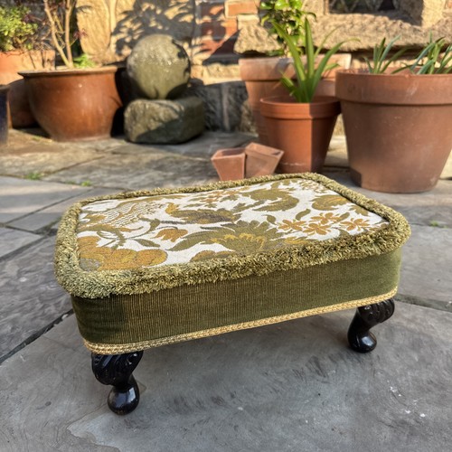 Vintage footstool green with - footstool,