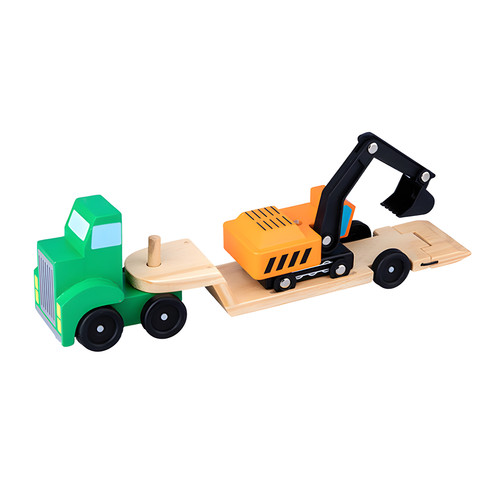Rls wooden toy car transporter - wooden,