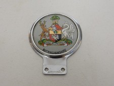 Vintage Heavy Automotif Chrome Buckinghamshire County Car Badge Auto Emblem