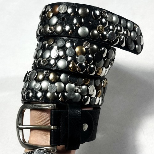 Vintage black leather studded - vintage,
