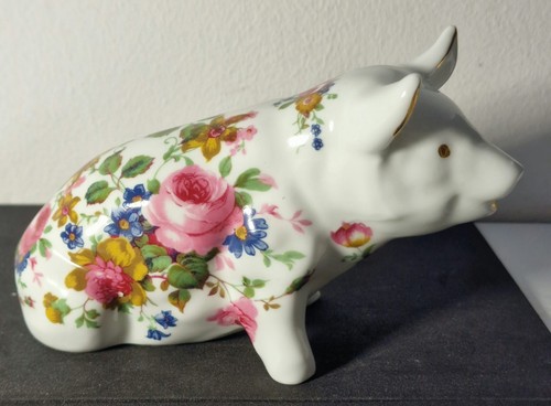 Crown pottery porcelain pig - porcelain,