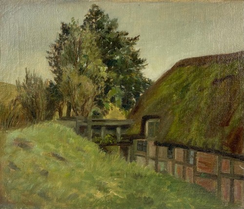 Impressionist oil timber frame - oil, timber-frame