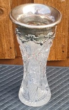 Antique English Crystal Silver Vase Hallmarked & Dated 1914 Gorham Birmingham