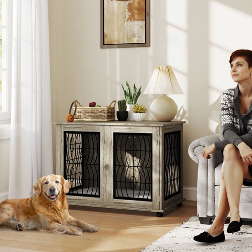 Pawhut dog crate furniture - crate,