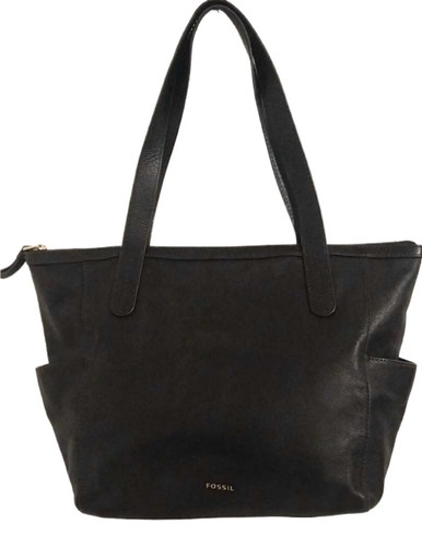 Fossil large black - black, leather