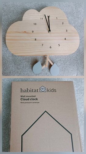Wall clock wooden cloud - wall,