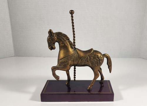 Vintage brass carousel - brass, horse