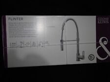 New Cooke & Lewis FLINTER Chrome effect Kitchen Spring Neck Side lever Mixer Tap