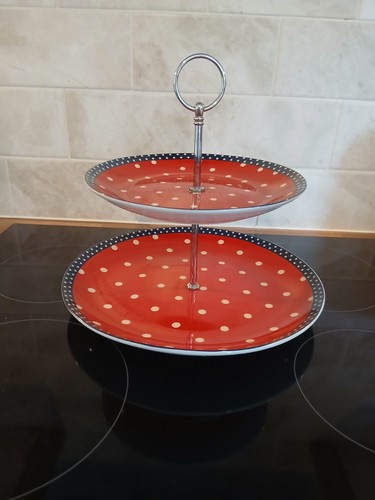 Ceramic two tier cake stand - two-tier,
