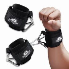 Gym Wrist Straps with Adjustable Triangular Hook&Loop for Cable Machine Workouts