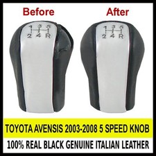 TOYOTA AVENSIS 2003-08 5 SPEED GENUINE LEATHER GEAR KNOB COVER