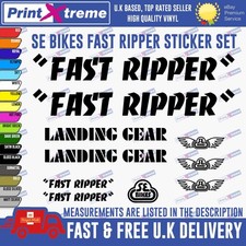 FAST RIPPER BMX Vinyl Decals, Stickers, Bike Cycling, SE BIKES LANDING GEAR
