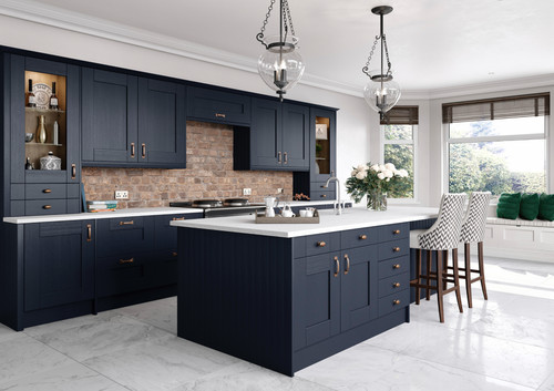 Indigo blue shaker kitchen - shaker,