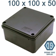 1-100 x Black Adaptable Box Waterproof Junction Box 100 x 100 x 50mm IP56 PVC 