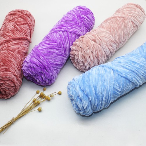 Chenille gold velvet yarn - gold,