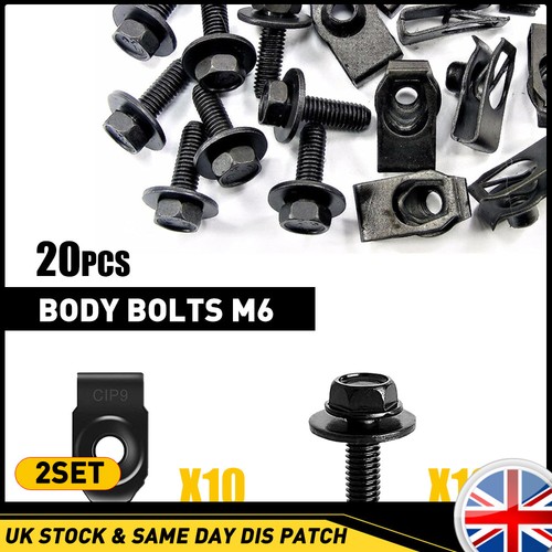 40pcs body bolts nut clips - body, u-nut