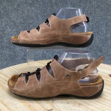 Wolky Sandals Womens 40 Kite Slingback Brown Casual Comfort Peep Toe Hook & Loop