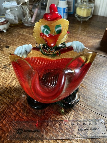 Murano laughing clown - laughing, ash