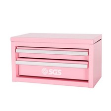 SGS Pink Mini Tool Box Metal 2 Drawers For DIY Crafts Home 27.5x15x15cm Fun Gift