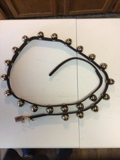 Antique Original Sleigh 22 Bells on over 72” Thick Leather Strap Well Cared For