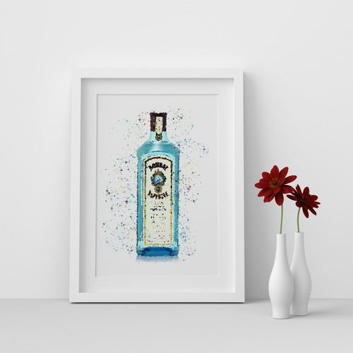 Bombay sapphire gin bottle - bombay,