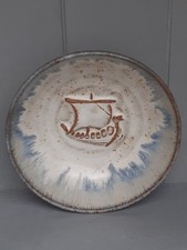 VINTAGE JERRY HARPER BLACKTOFT STUDIO POTTERY PIN TRINKET DISH VIKING LONG  SHIP