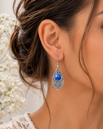 Royal blue teardrop dangle - teardrop,