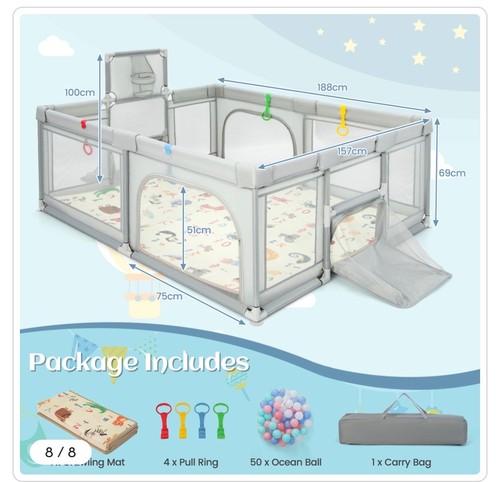 Costway light grey large baby - costway,
