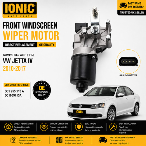 Front windscreen wiper motor - front,