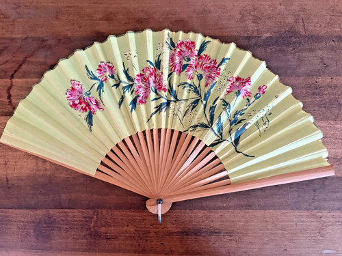 Vintage hand fan floral - vintage,
