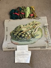 Rare EHRMAN Kaffe Fassett 1993 Lily Pad Frog Tapestry Embroidery Cushion Kit