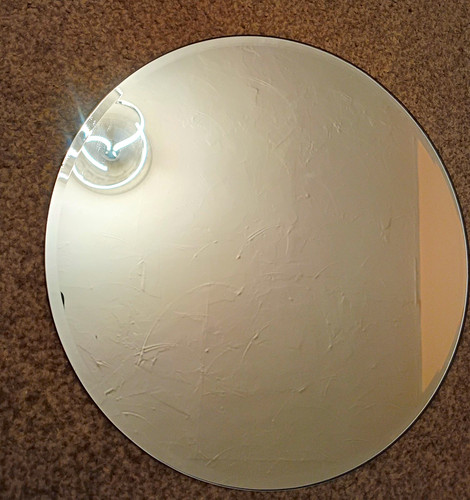 Round frameless table mirror - table,