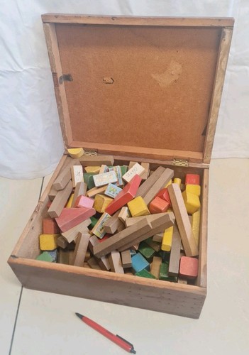 Wooden toy building blocks lot - wooden,