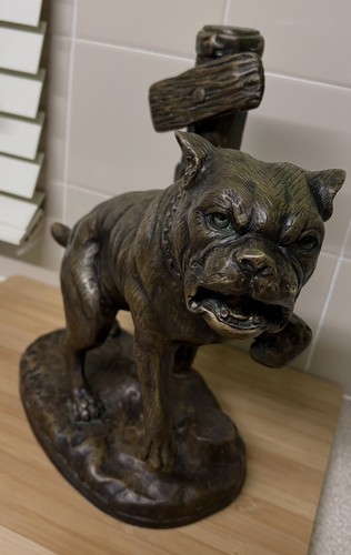 Antique bronze bull - bull, dog