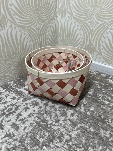 Ikea woven wood baskets 37cm - wood,