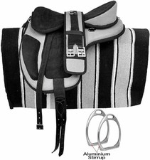 All Purpose Freemax Synthetic English Horse Handle Tack Saddle Full Set Size 16"