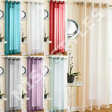 GLITTER SPARKLE EFFECT MARRAKESH PLAIN VOILE NET CURTAIN EYELET RING TOP PANEL 