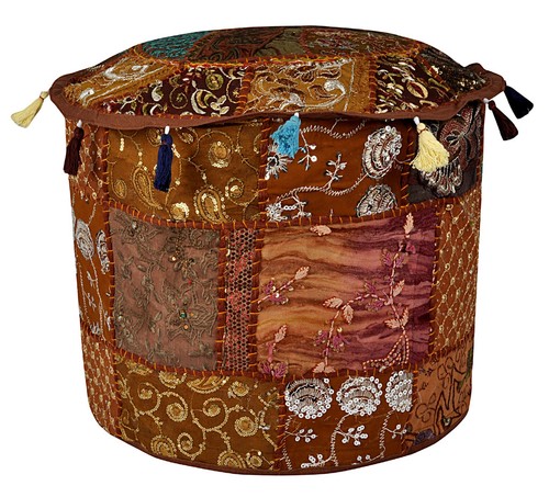 Pouf ottoman indian sari - ottoman,