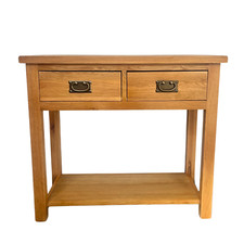 Oak Console Table 2 Drawer –
