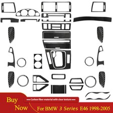 Carbon Fiber Interior Decorative Dash Cover Trim For BMW 3 Series E46 1998-2005