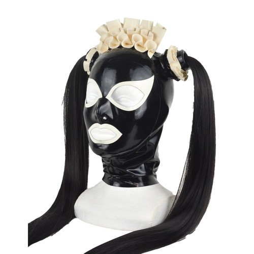 Latex hood with lace - latex,