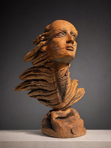 Vintage studio pottery bust - vintage,