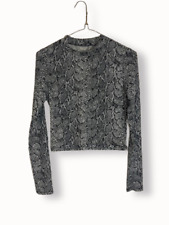 Vintage y2k Primark Black & White animal Print Long Sleeved Top Size XS| SKU 622