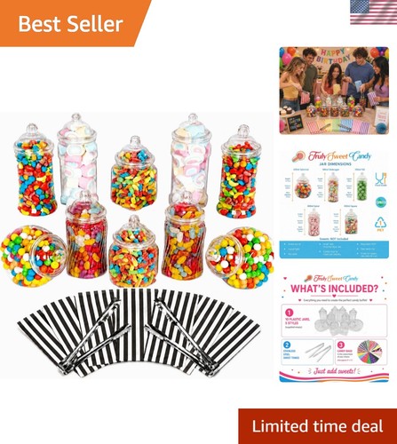 Plastic sweet jars - 10,
