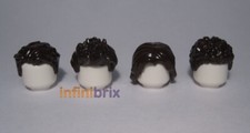 4x Lego Dark Brown Male Hair