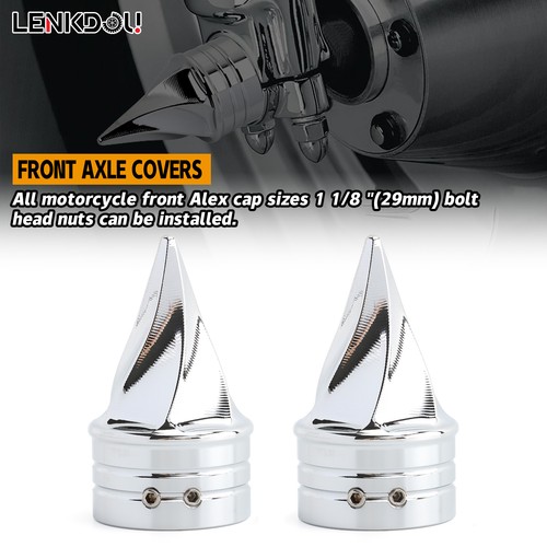 Pair chrome front axle nut - axle,